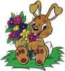 Hase mit BlumenstrauÃŸ