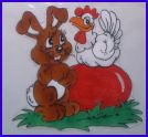 Hase mit Huhn und Osterei