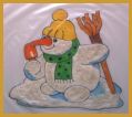 Schneemann mit Eis